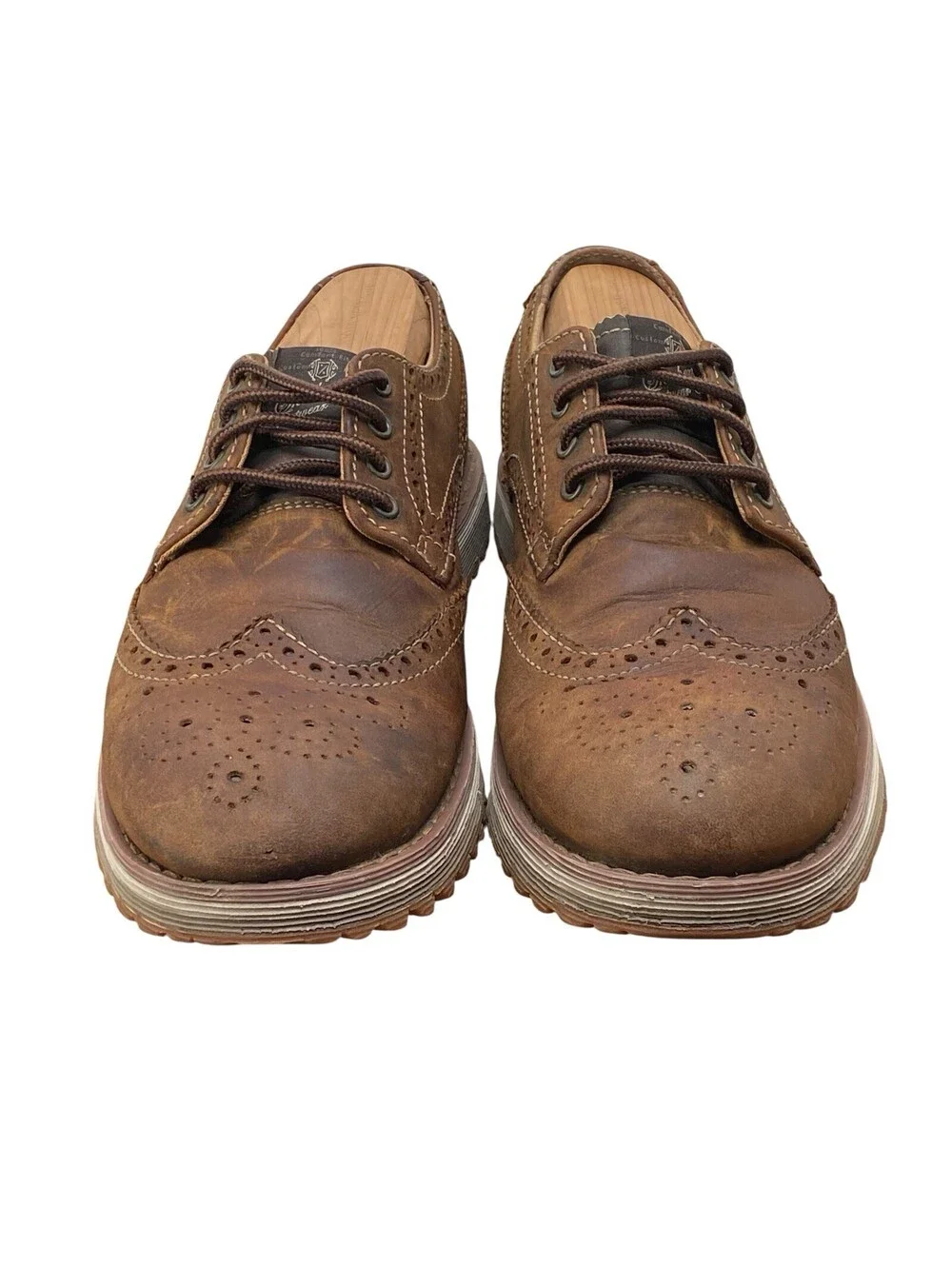 Skechers Ridge Vanek 63935 Wingtip Oxford Shoes Men’s 9 Brown Leather Brogue
